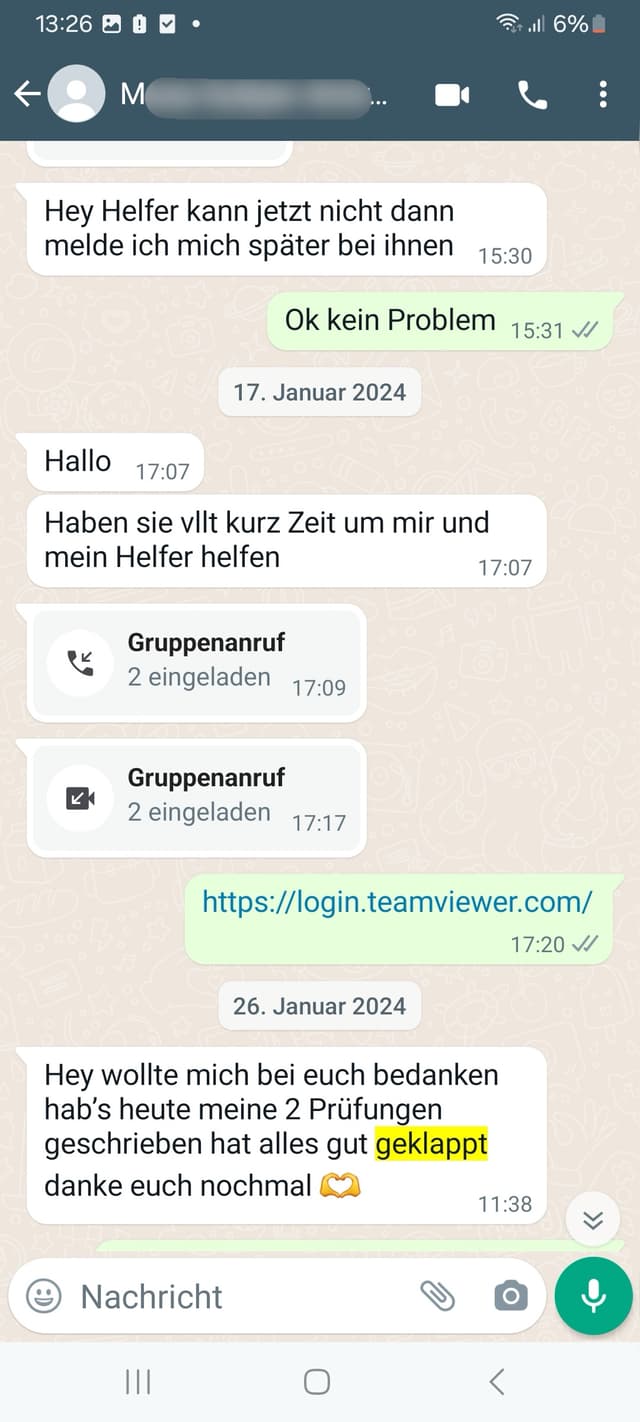 WhatsApp-Feedback Kundenstimme 3