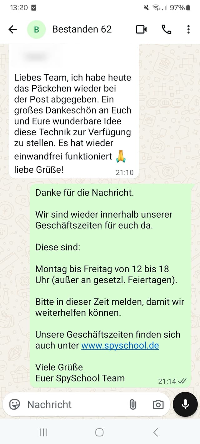 WhatsApp-Feedback Kundenstimme 9