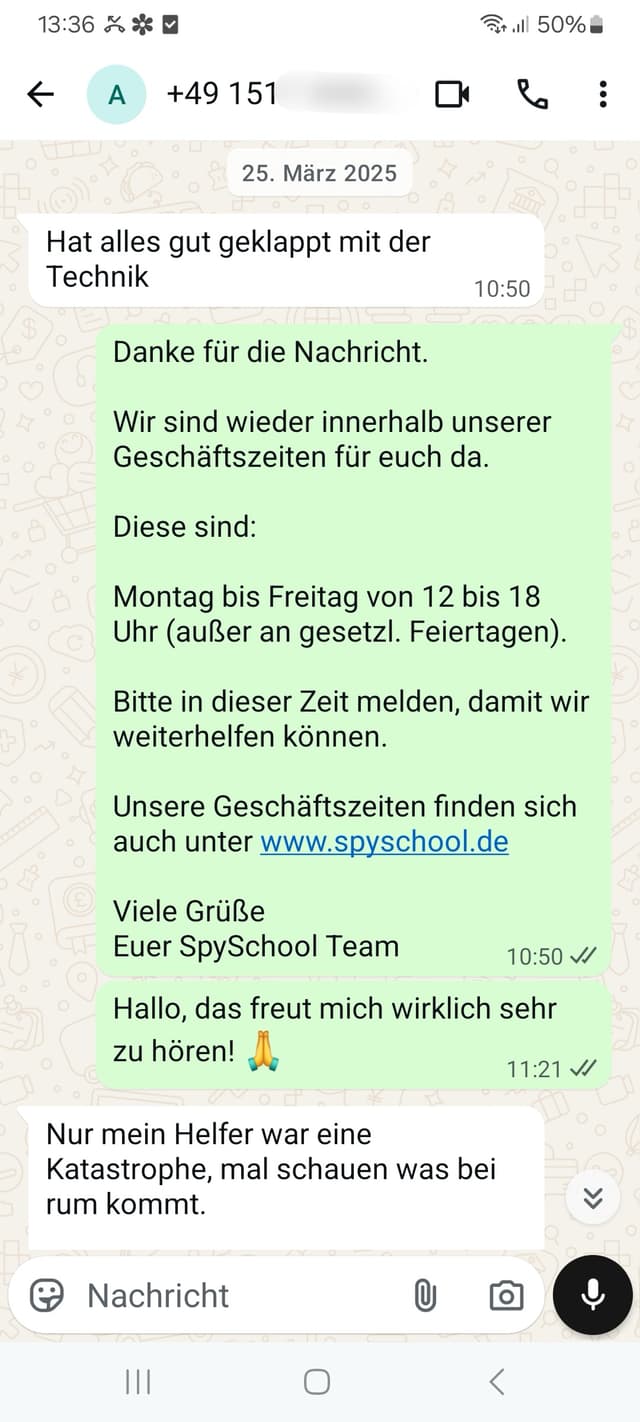 WhatsApp-Feedback Kundenstimme 49