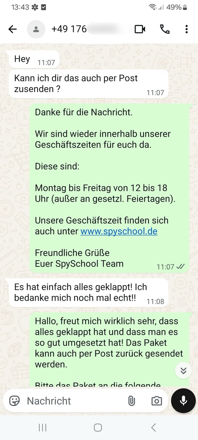 WhatsApp-Feedback Kundenstimme 57