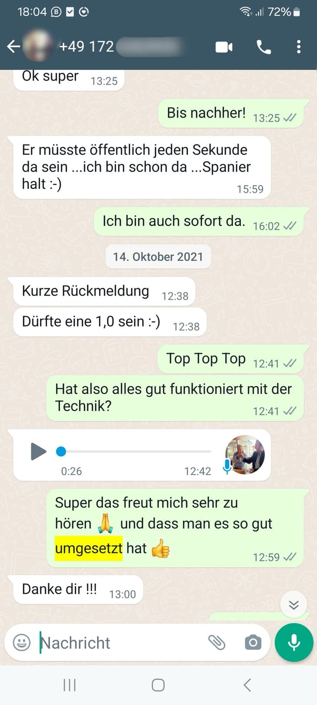 WhatsApp-Feedback Kundenstimme 68